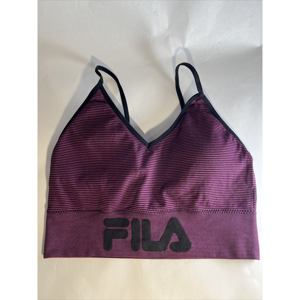 Fila Sports Bra Running Size L purple/black striped